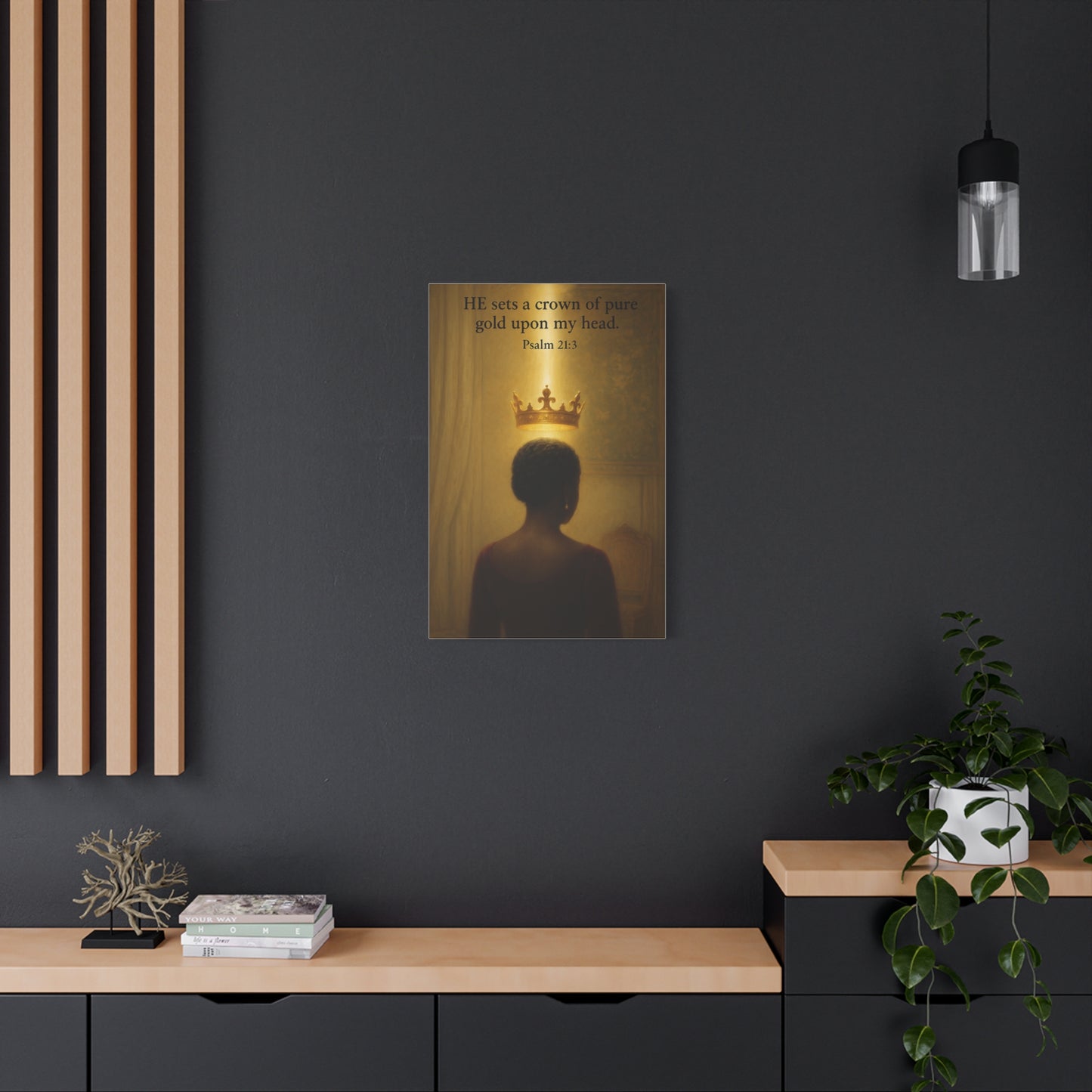 Inspirational Wall Art, African Queen Crowned by GOD, Christian Art