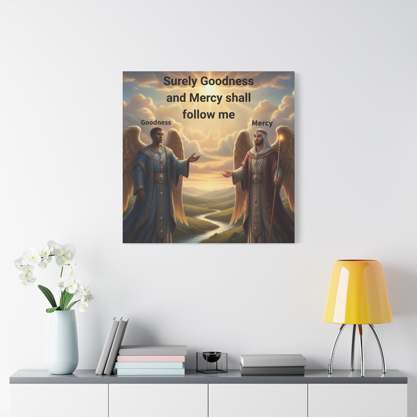 Motivational Wall Art - Inspirational Decor, Home Blessing, Godly Angels Print, Spiritual Gifts, Religious Wall Art