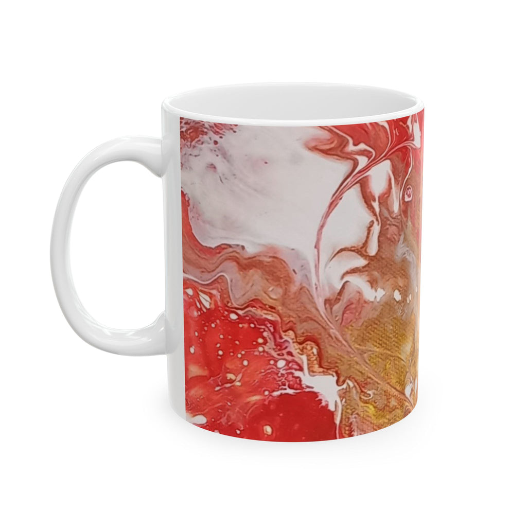 "Love" Fruit of the Spirit series - acrylic pour design - Abstract Art Ceramic Mug - Colorful Marble Design (11oz & 15oz)
