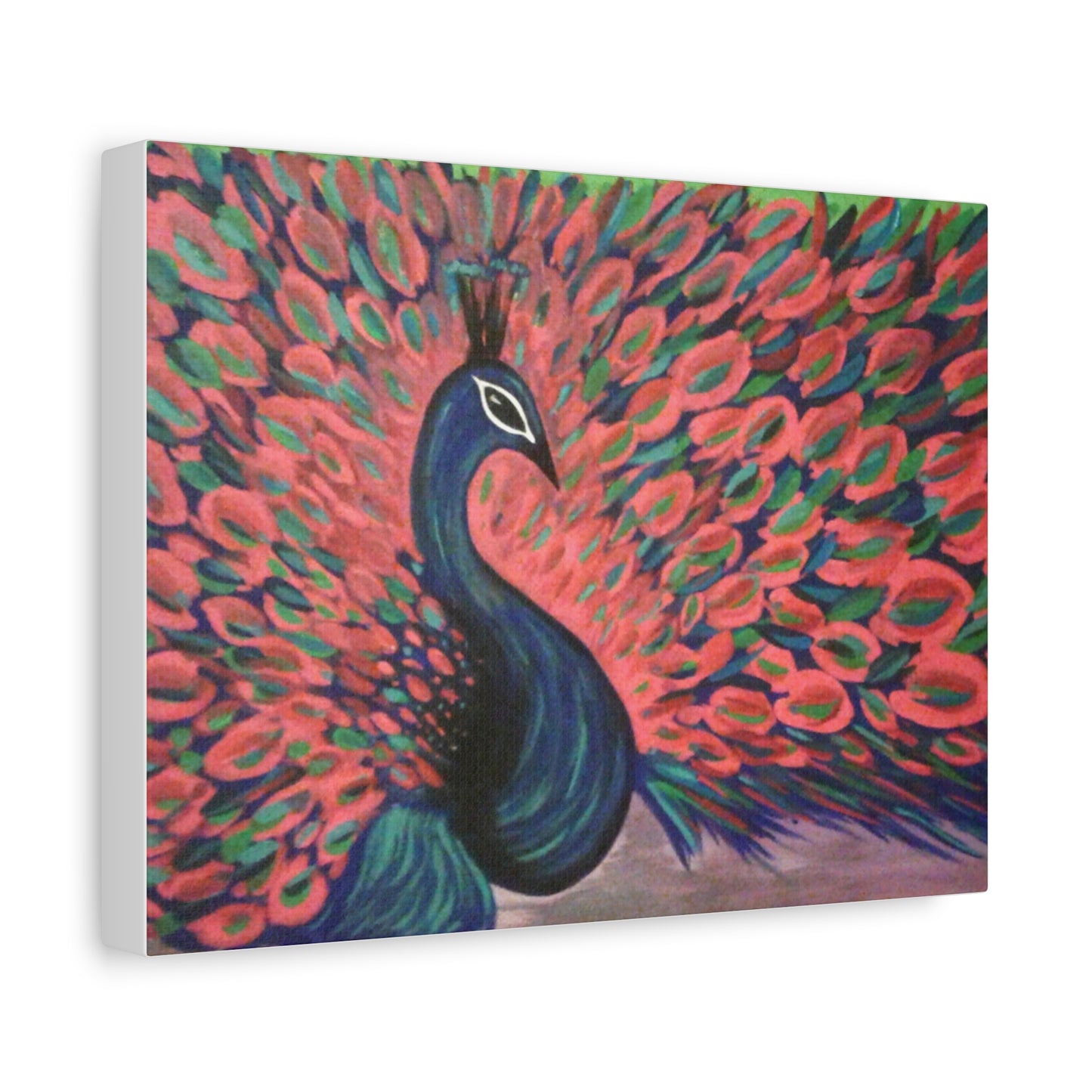 Vibrant Peacock Canvas Art - Colorful Stretched Wall Decor