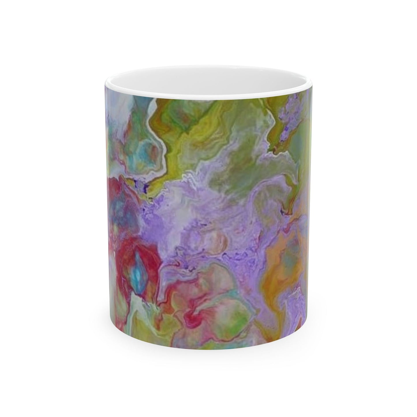 Acrylic pour design - Colorful Abstract Ceramic Mug - 11oz & 15oz, Perfect for Tea & Coffee Lovers