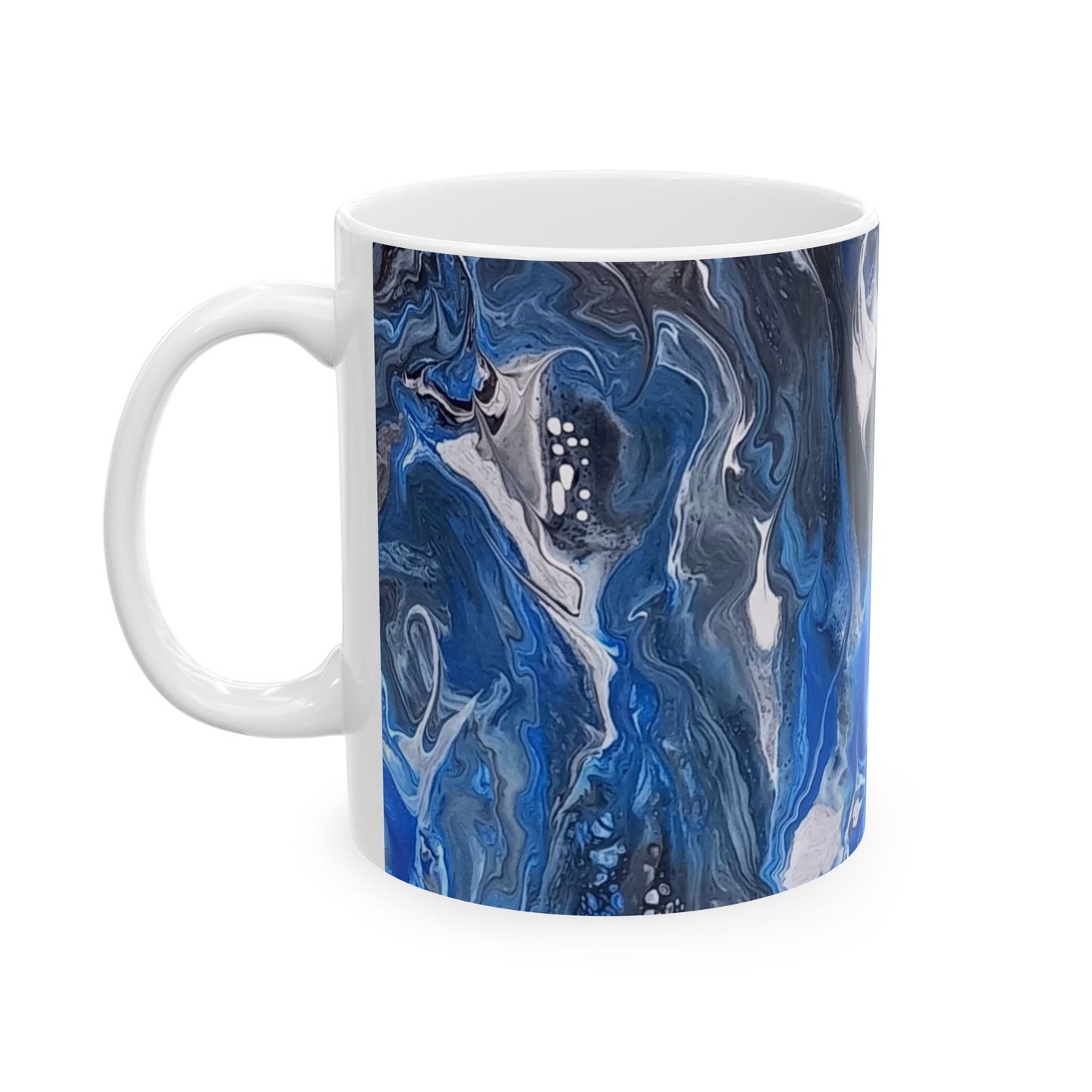 Ceramic Mug, Purest Fire Acrylic Pour Design, Coffee Cup, Tea Mug, Hot Cocoa Mug, Kitchen Decor, Gift for Her, Home Office Accessories
