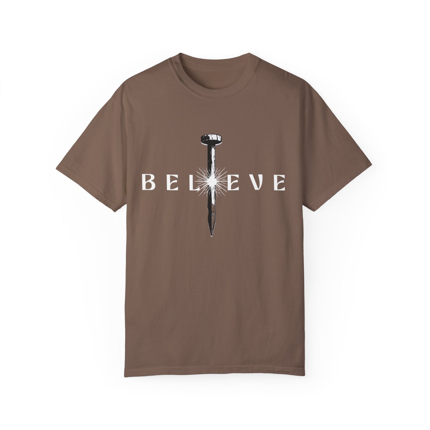 Unisex 'Believe' Garment-Dyed T-shirt - Inspirational Graphic Tee