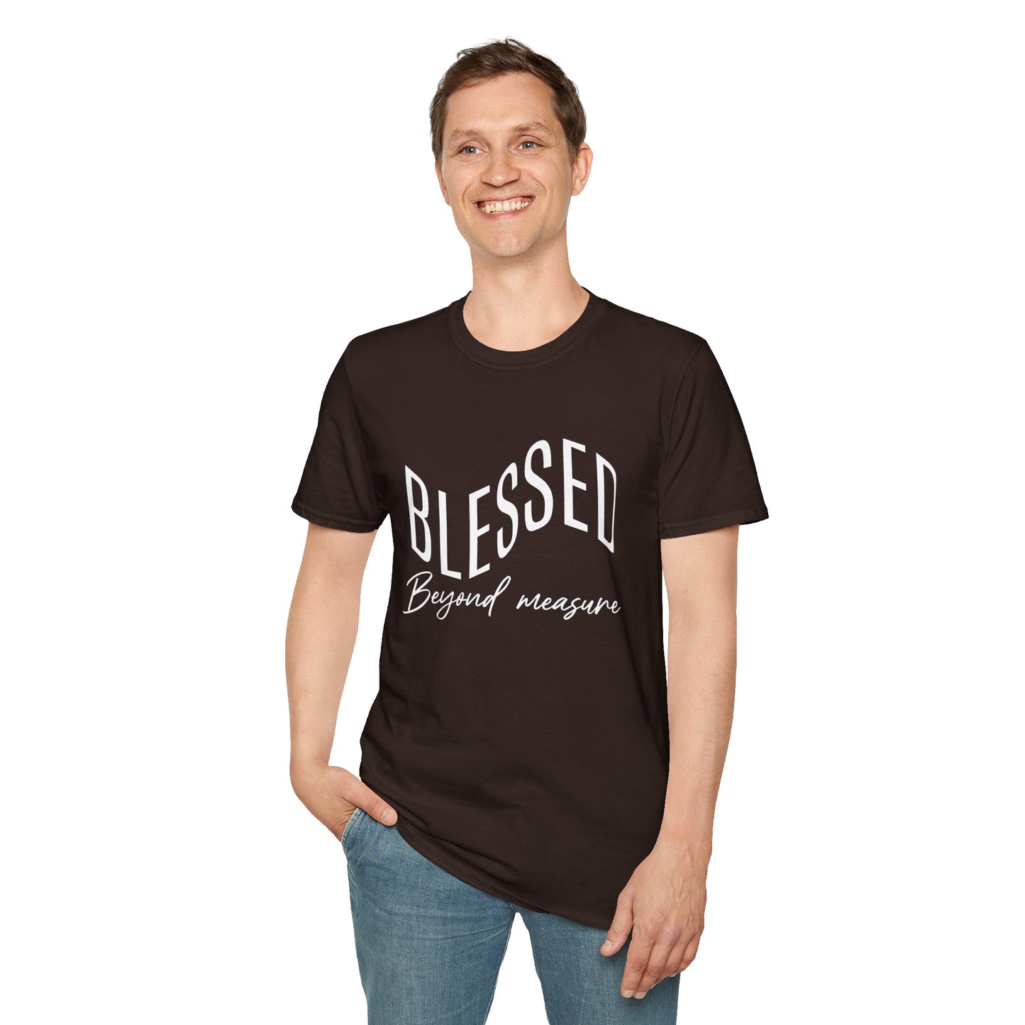 BLESSED Beyond Measure Inspirational Tee can be a gift for self or someone special.