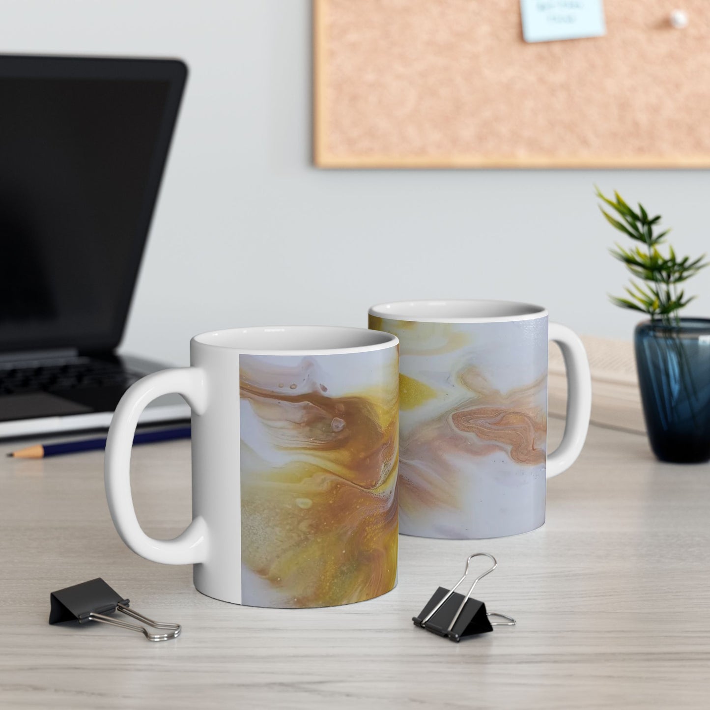 "Faith" Fruit of the Spirit series - Acrylic pour design - Elegant Abstract Swirl Ceramic Mug - 11oz & 15oz Coffee Cup for Tea and Hot Beverages
