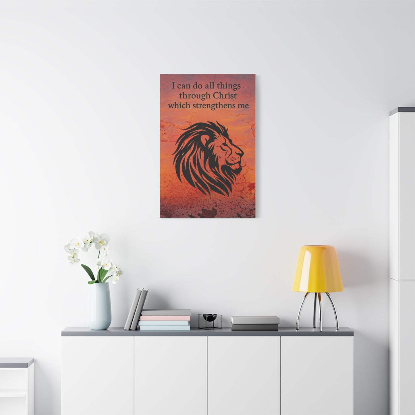 Inspirational Canvas Art, Motivational Wall Decor, Christian Home Decor, Lion Artwork, Bible Verse Wall Art, Uplifting Gift