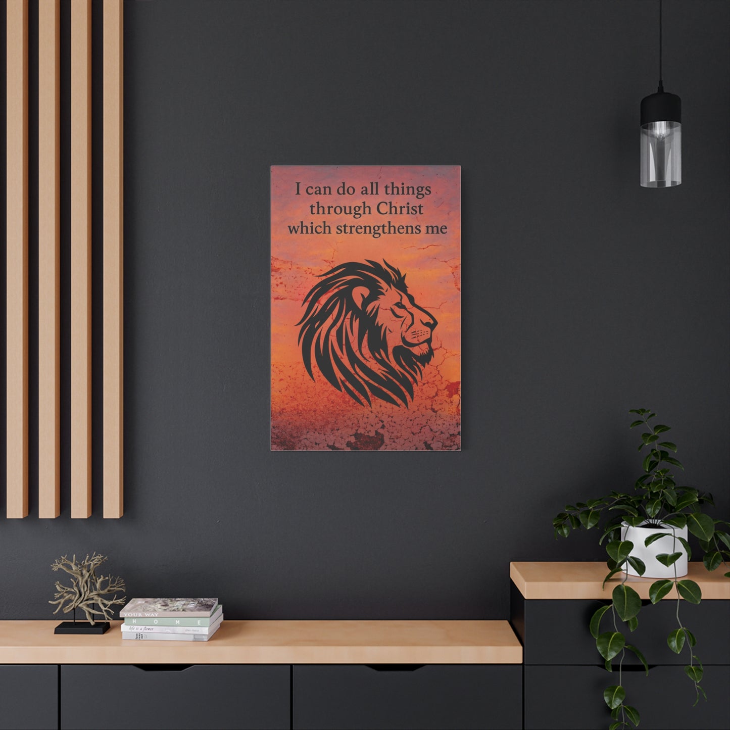 Inspirational Canvas Art, Motivational Wall Decor, Christian Home Decor, Lion Artwork, Bible Verse Wall Art, Uplifting Gift