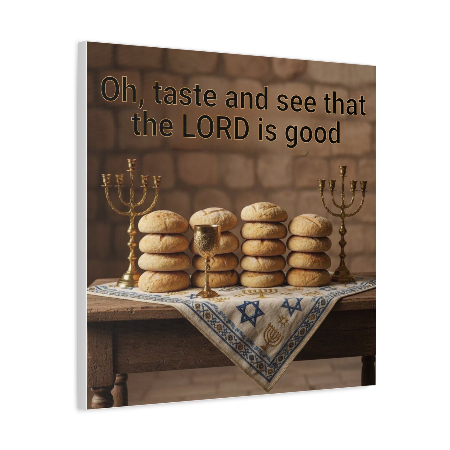 Inspirational Wall Art, Religious Decor, Kitchen or Dining Room, Gift for Hostess, Hanukkah Decoration, Faith-Based Home