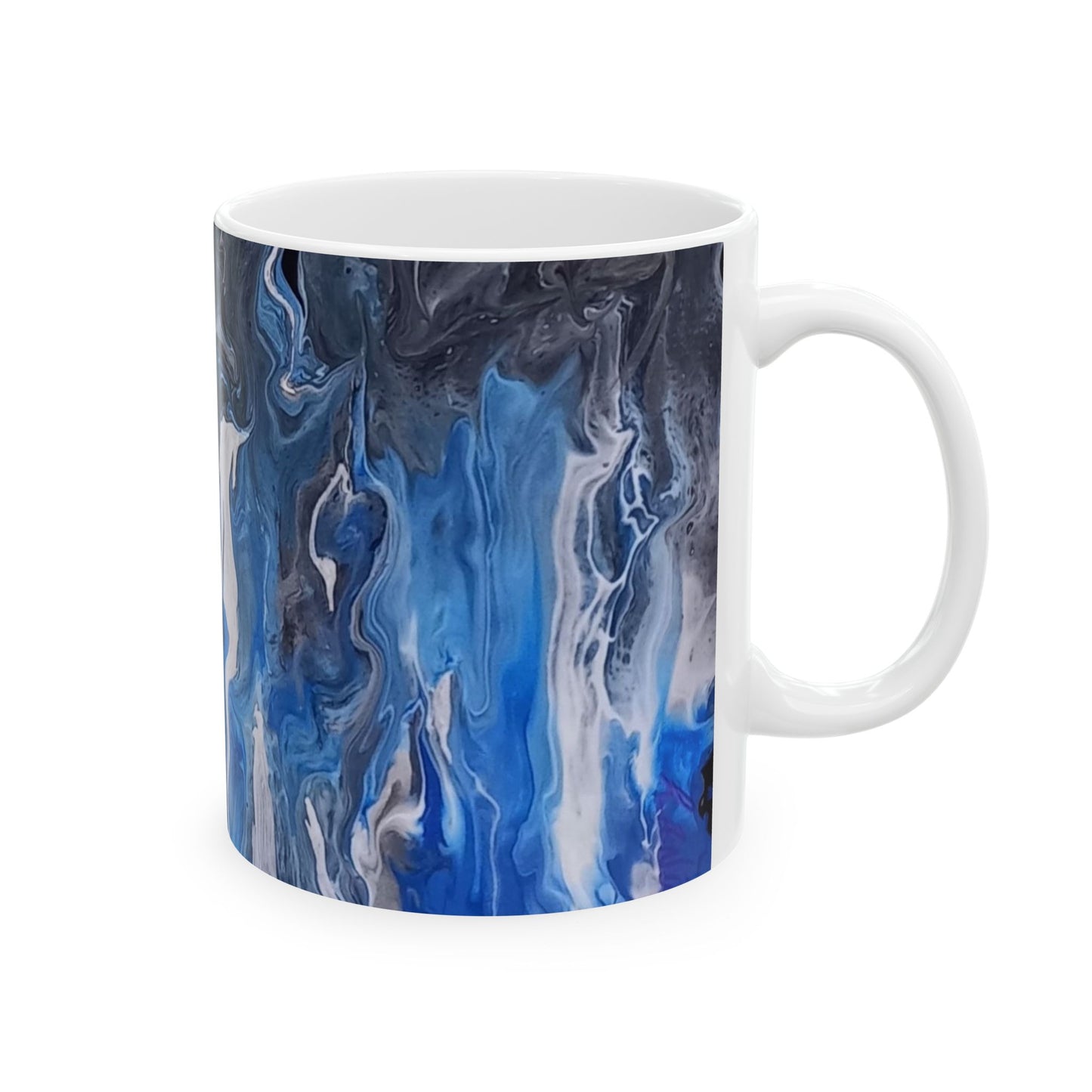 Ceramic Mug, Purest Fire Acrylic Pour Design, Coffee Cup, Tea Mug, Hot Cocoa Mug, Kitchen Decor, Gift for Her, Home Office Accessories
