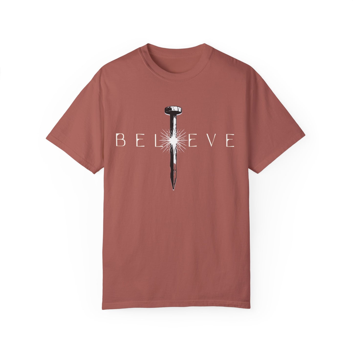 Unisex 'Believe' Garment-Dyed T-shirt - Inspirational Graphic Tee
