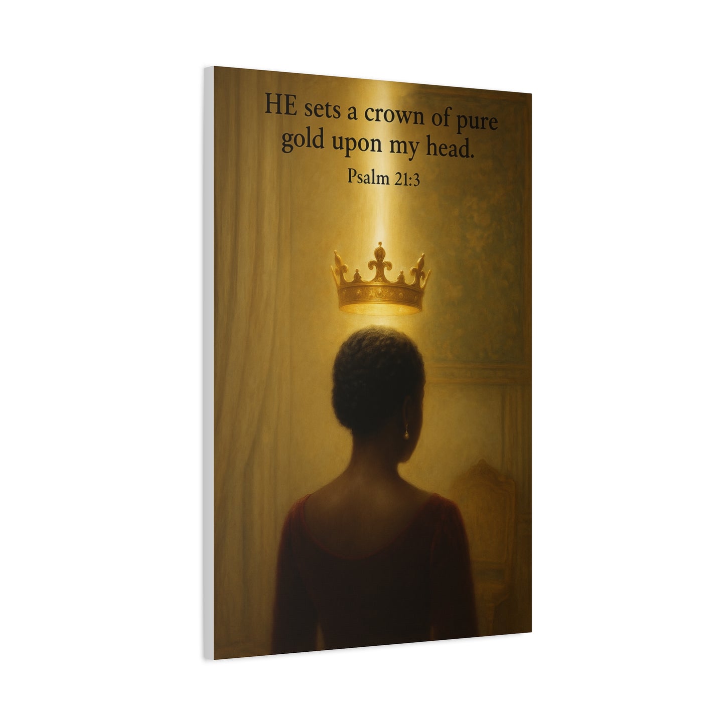 Inspirational Wall Art, African Queen Crowned by GOD, Christian Art