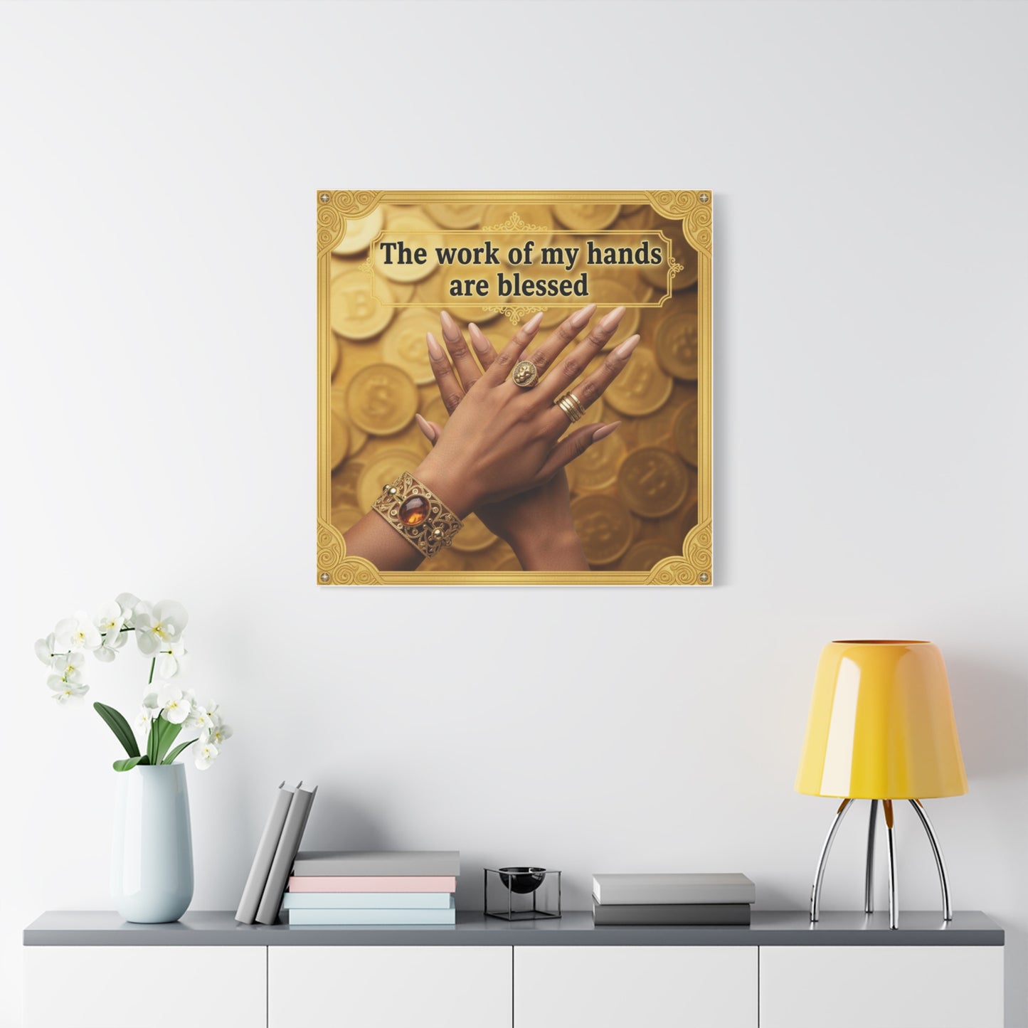 Blessed Hands Canvas Wall Art, Inspirational Home Decor, Motivational Wall Art, Unique Wall Decor, Faith-Based Gift, Spiritual Art