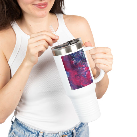 Abstract Art Insulated Travel Mug - 40oz Stylish Drinkware for Coffee Lovers