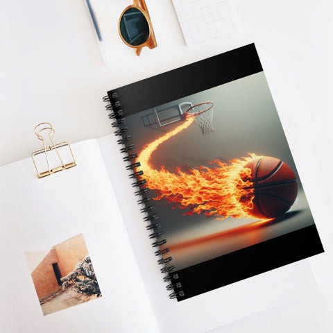 Basketball Flames Spiral Notebook - Perfect for Young Athletes and Fans