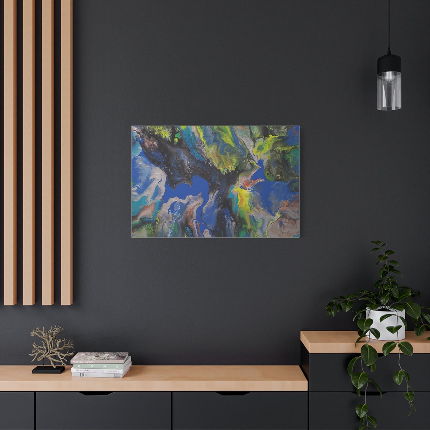 Abstract Ocean Flow Matte Canvas Wall Art, Stretched 1.25"