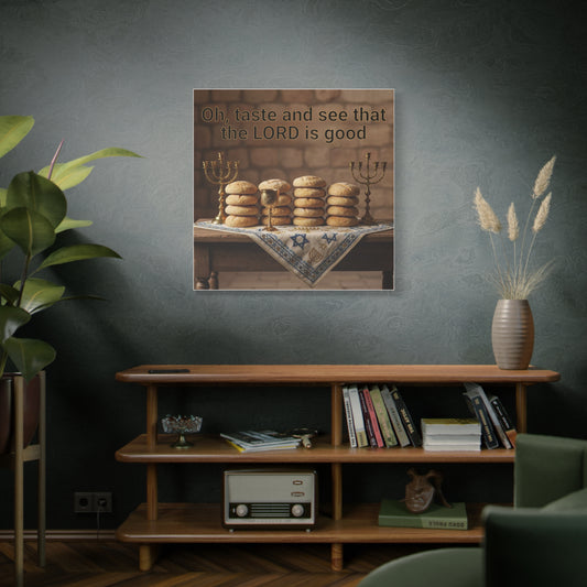 Inspirational Wall Art, Religious Decor, Kitchen or Dining Room, Gift for Hostess, Hanukkah Decoration, Faith-Based Home