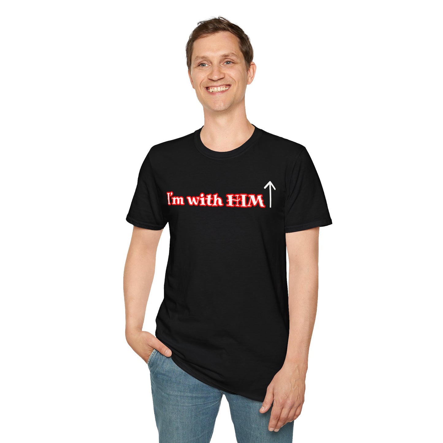 I'm With Him T-Shirt –  Arrow Poinnting upward Graphic Tee
