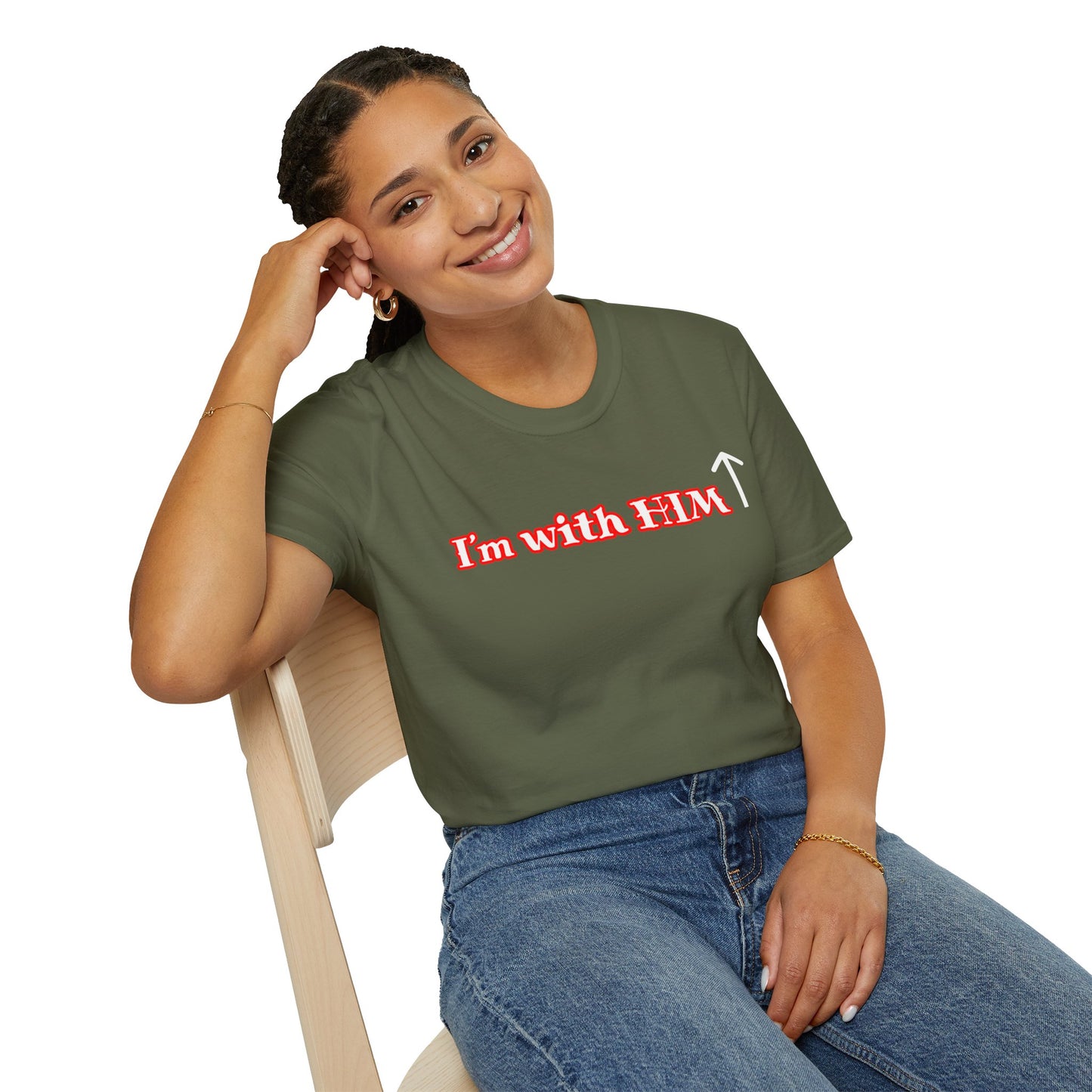 I'm With Him T-Shirt –  Arrow Poinnting upward Graphic Tee