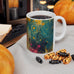 Vibrant Abstract Ceramic Mug - 11oz & 15oz, Perfect for Coffee Lovers