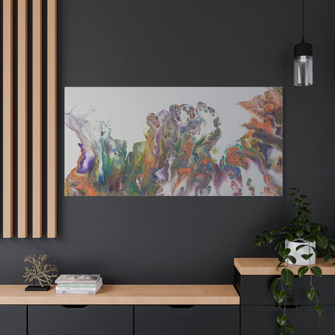 "An overflow of goodness" -  Abstract acrylic pour -  Colorful Wall Art Canvas - Matte Stretched Print