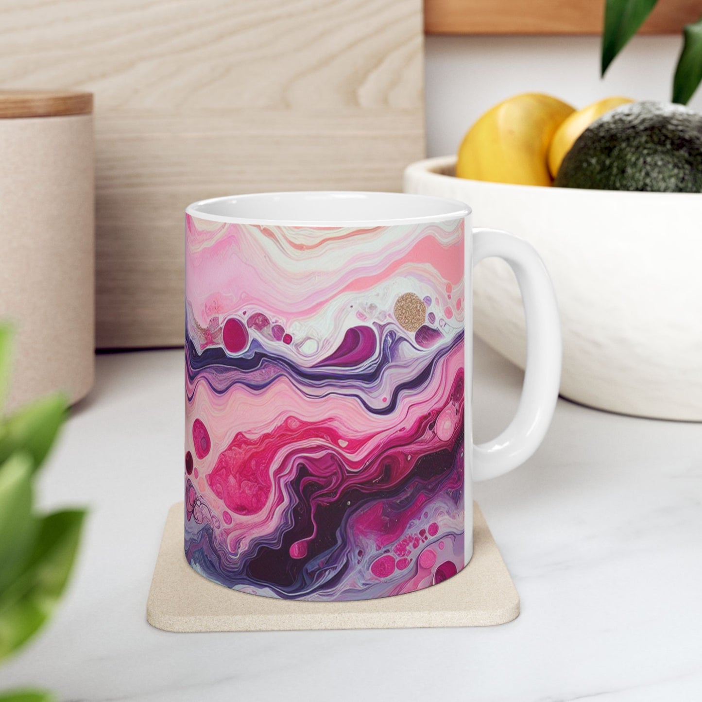Ceramic Mug - Colorful Abstract Art Acrylic Design Mug