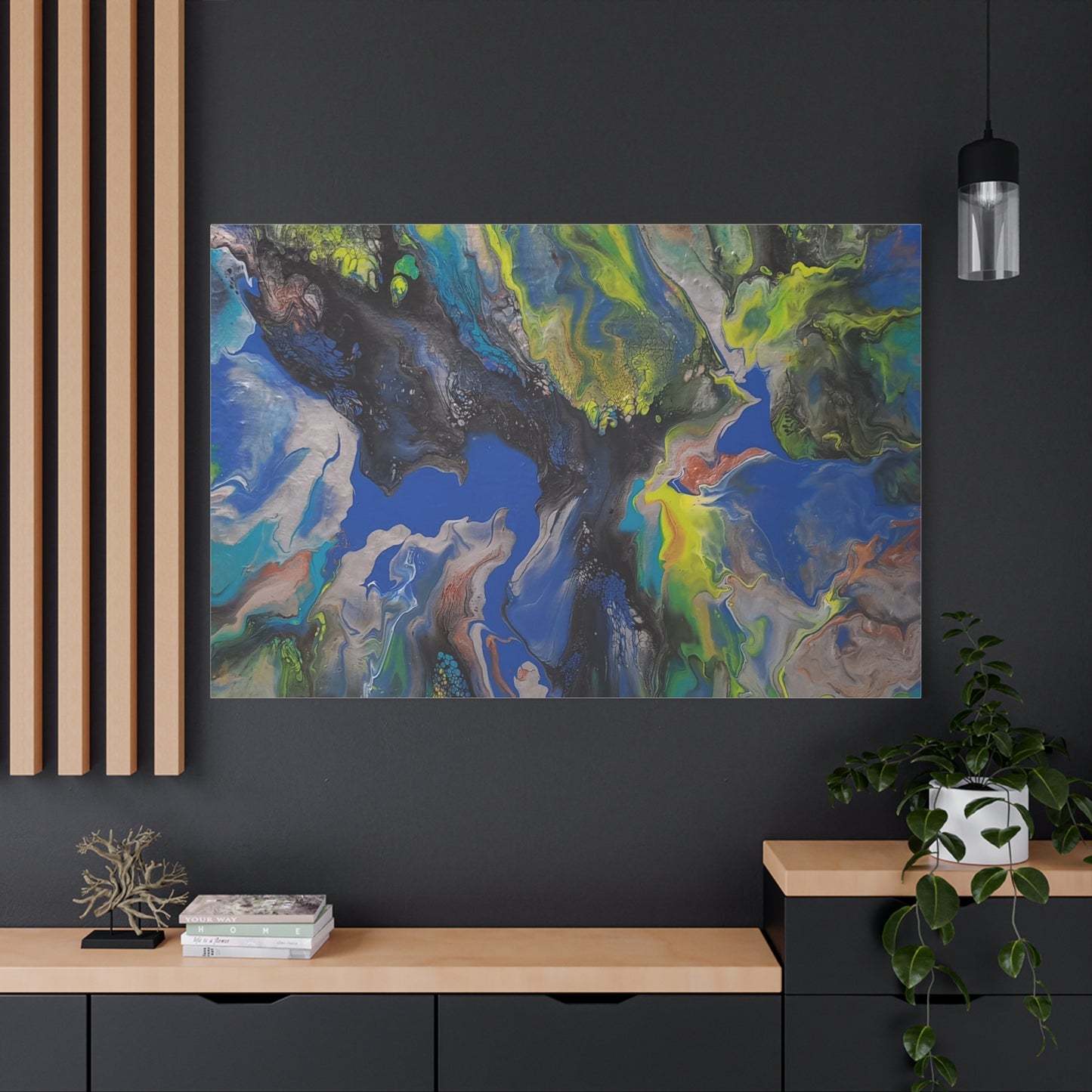 Abstract Ocean Flow Matte Canvas Wall Art, Stretched 1.25"