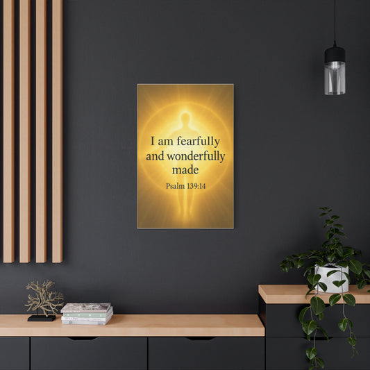 Inspirational Canvas Wall Art, Home Decor, Christian Gifts, Motivational Decor, Uplifting Wall Art, Psalm 139:14 Print