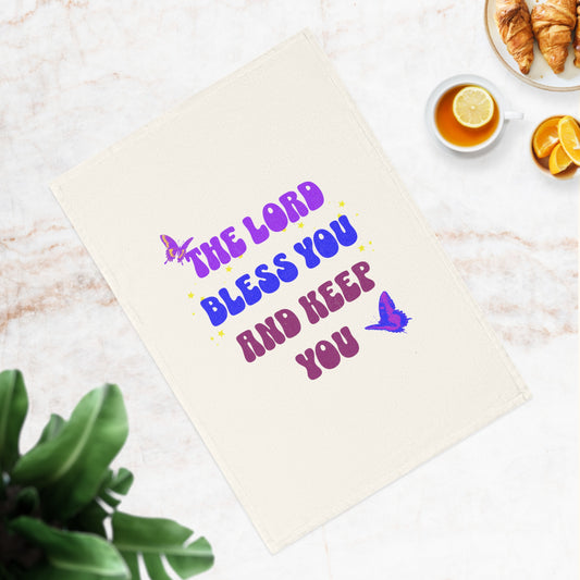 Inspirational Cotton Tea Towel - "The Lord Bless You and Keep You"