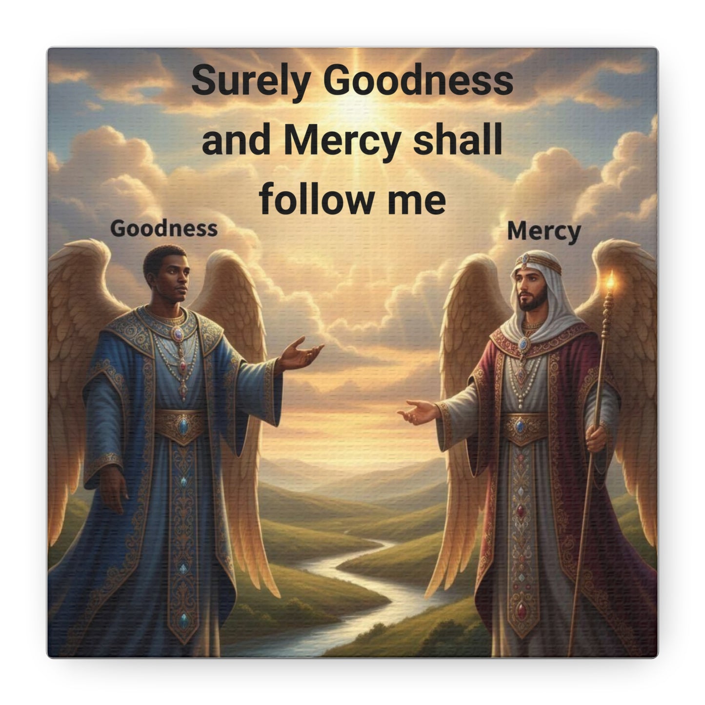 Motivational Wall Art - Inspirational Decor, Home Blessing, Godly Angels Print, Spiritual Gifts, Religious Wall Art