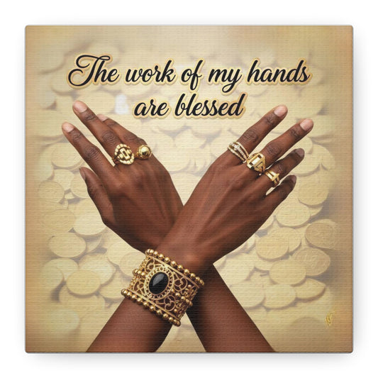 Blessed Hands Canvas Art, Inspirational Wall Decor, Home Office Decor, Unique Gift for Him or Her, Motivational Wall Art