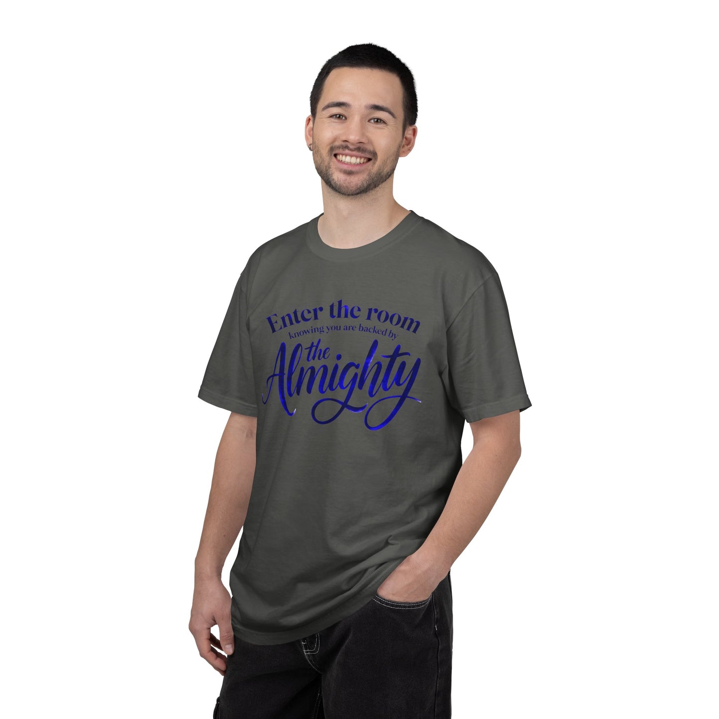 Christian Faith T-Shirt — "Enter the Room Knowing You Are Backed by the Almighty"