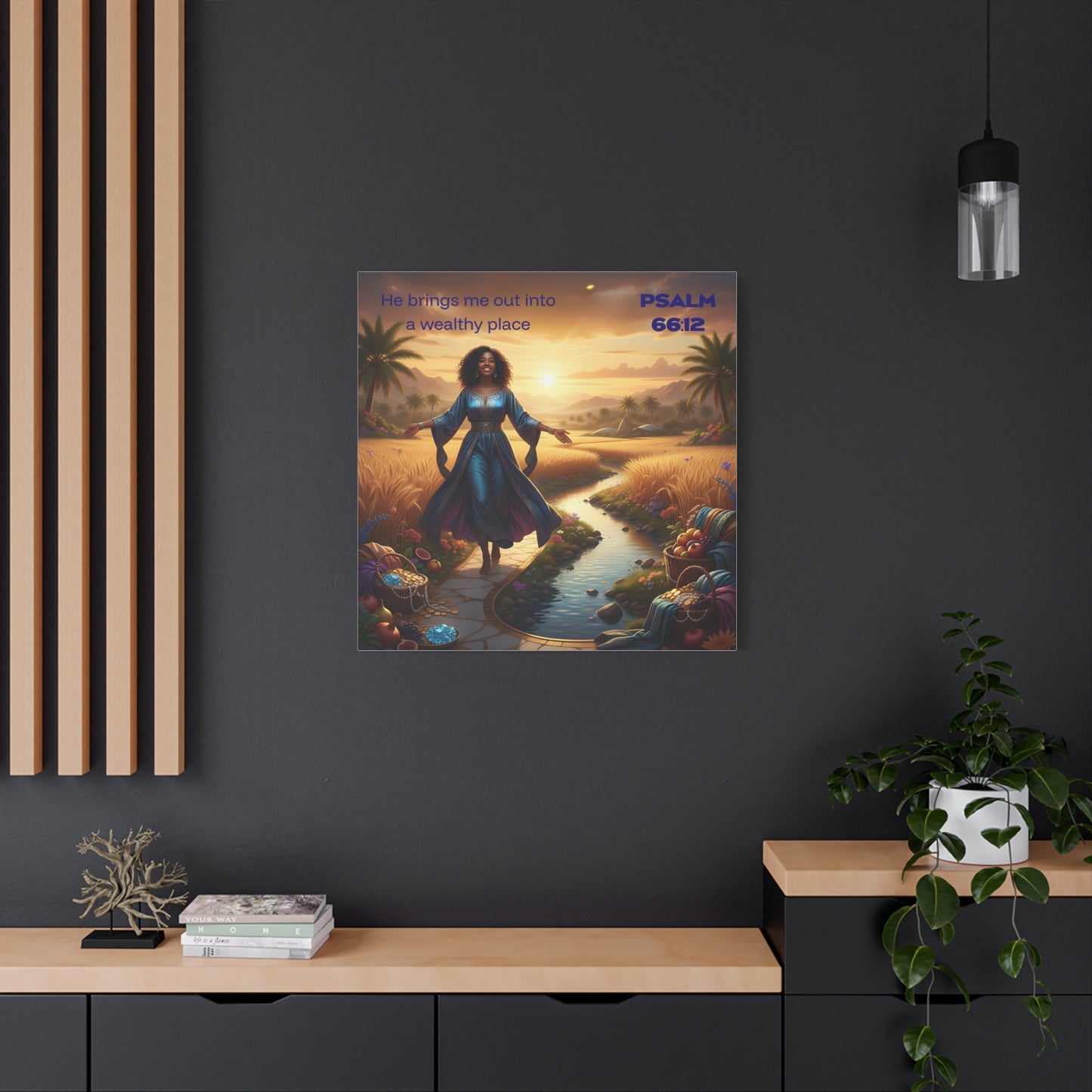 Inspirational Wall Art, Uplifting Wall Art, Religious Decor, Home Blessings, Faith-Based Gift, Psalm 66:12
