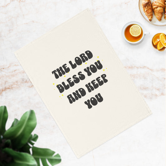 Inspirational Cotton Tea Towel - "The Lord Bless You and Keep You"