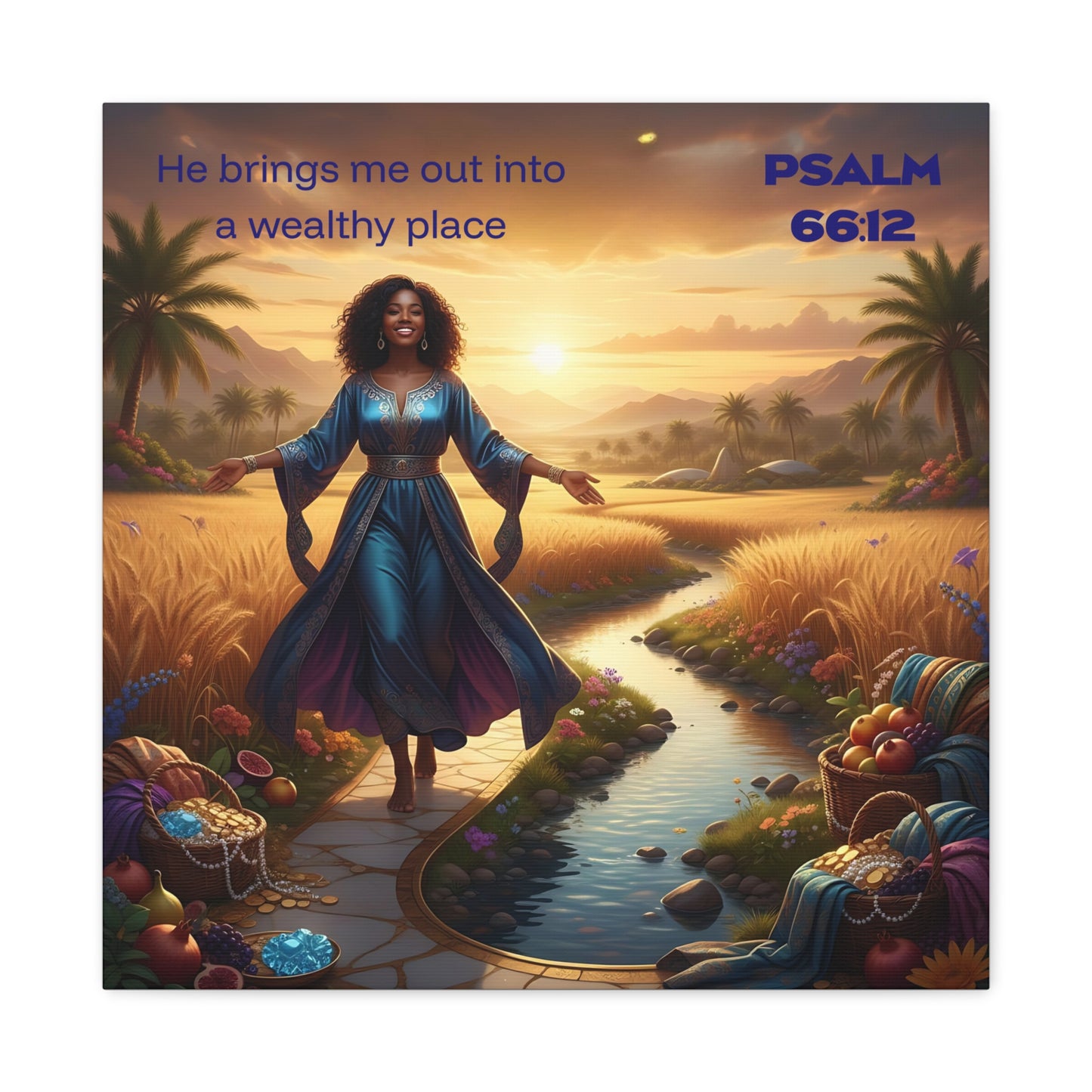 Inspirational Wall Art, Uplifting Wall Art, Religious Decor, Home Blessings, Faith-Based Gift, Psalm 66:12