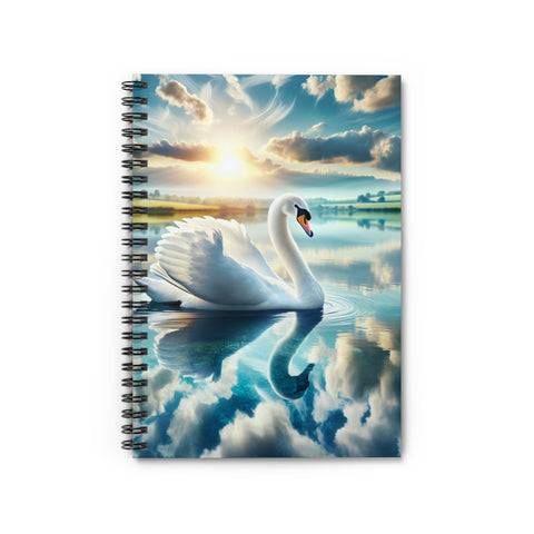 Ethereal Swan Spiral Notebook - Inspiring Ruled Lines for Dreamers