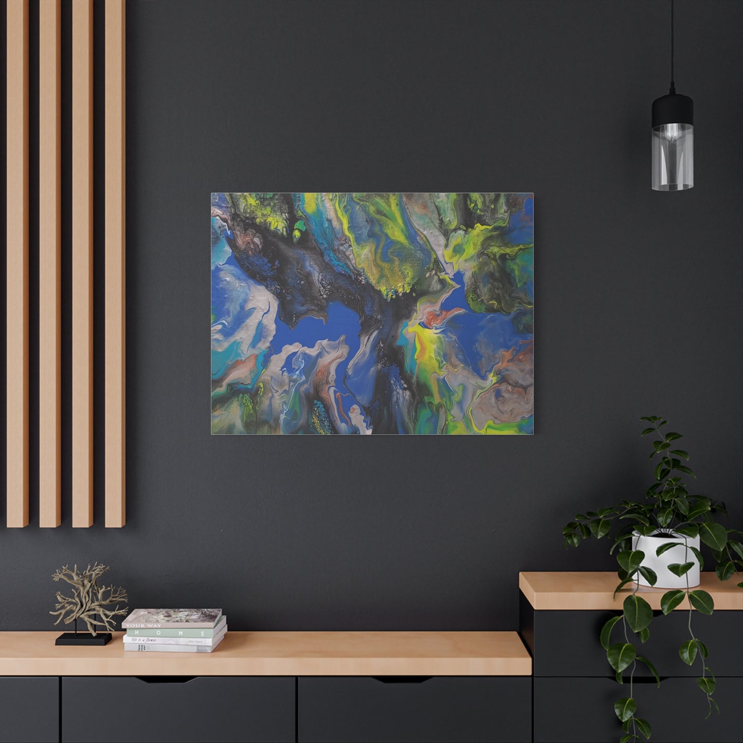 Abstract Ocean Flow Matte Canvas Wall Art, Stretched 1.25"