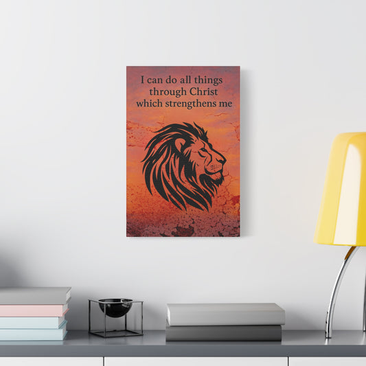 Inspirational Canvas Art, Motivational Wall Decor, Christian Home Decor, Lion Artwork, Bible Verse Wall Art, Uplifting Gift