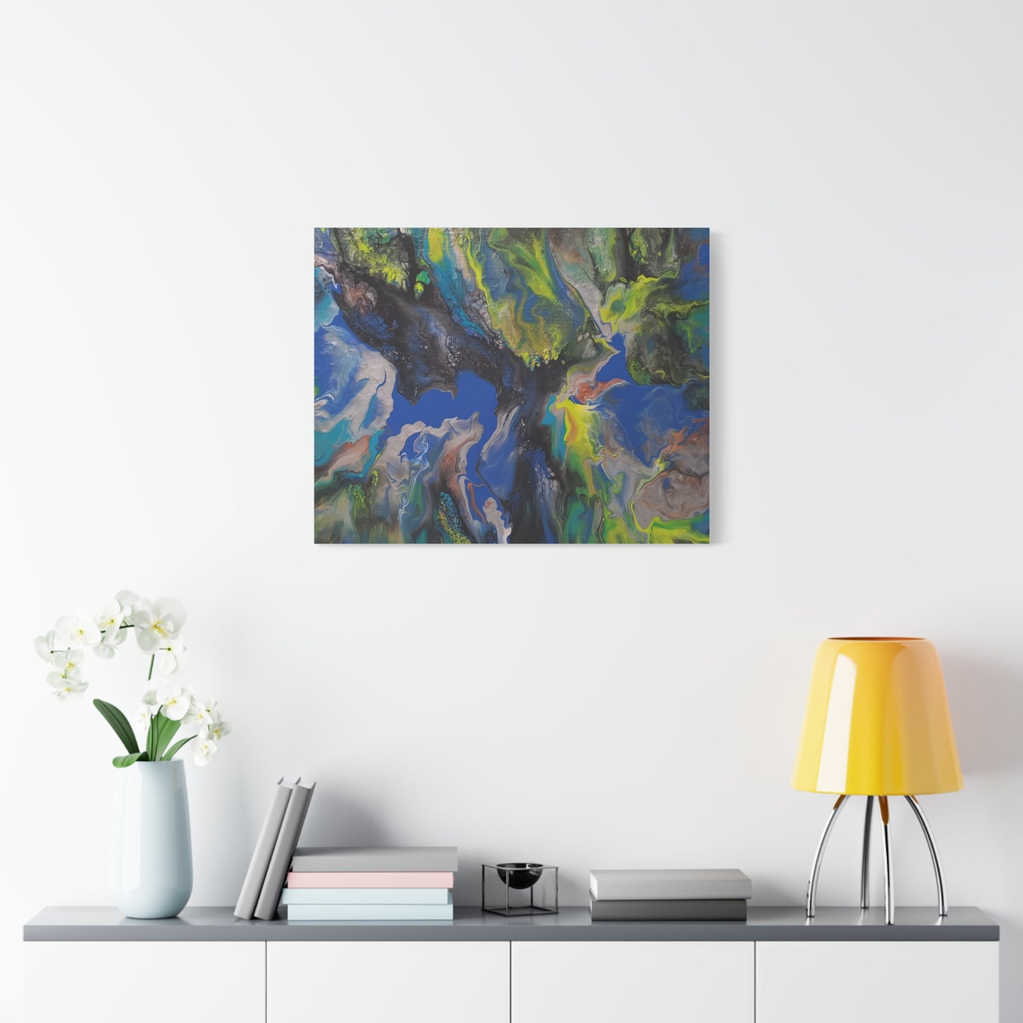 Abstract Ocean Flow Matte Canvas Wall Art, Stretched 1.25"