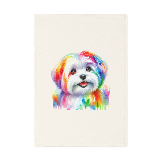 Colorful Puppy Cotton Tea Towel - Perfect for Dog Lovers
