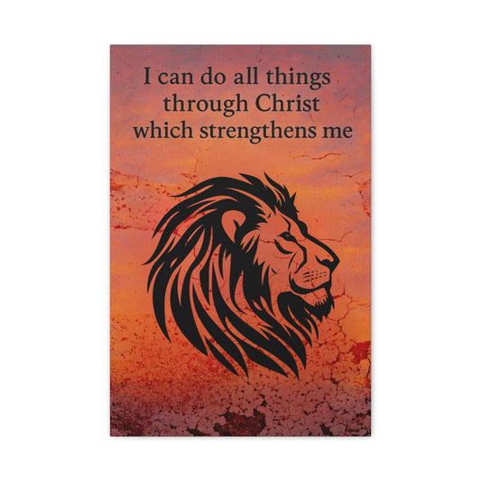 Inspirational Canvas Art, Motivational Wall Decor, Christian Home Decor, Lion Artwork, Bible Verse Wall Art, Uplifting Gift