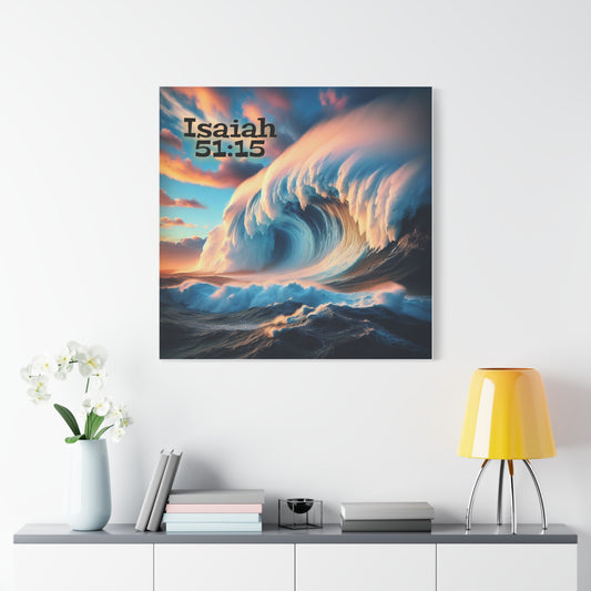 Inspirational Wave Canvas Wall Art, Motivational Home Decor, Ocean Print, Psalm 51:15 Decor, Nautical Gift, Bible Verse Wall Art