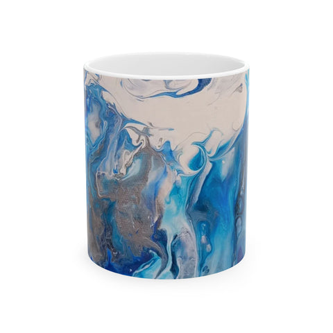 Artistic Blue Marble Ceramic Mug - Perfect for Coffee Lovers