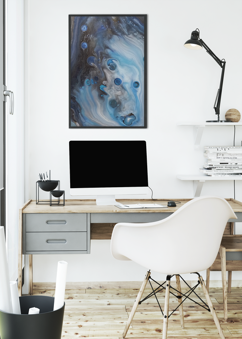 The unexplored universe - Acrylic pour painting - Matte Canvas Art