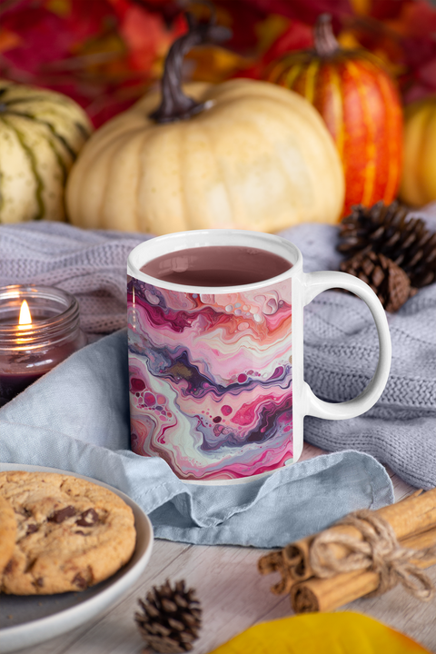 Ceramic Mug - Colorful Abstract Art Acrylic Design Mug