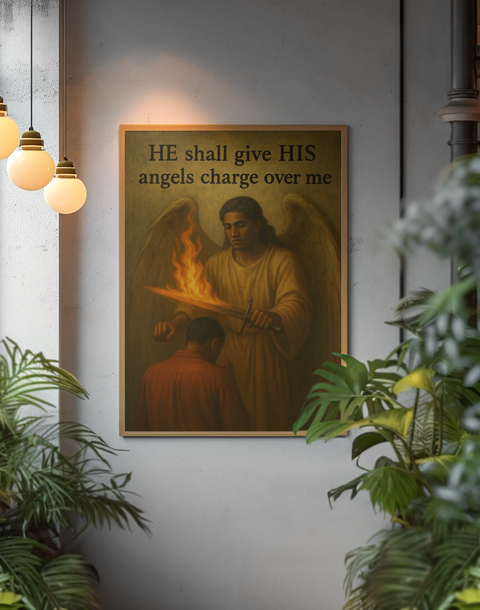 Angelic Protection Canvas Print, Inspirational Wall Art, Faith Decor, Spiritual Gift, Religious Home Decor