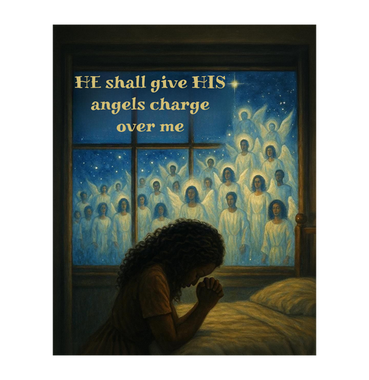 Inspirational Canvas Wall Art, Religious Home Decor, Angel Prayer Artwork, Spiritual Art Print, Christian Decor