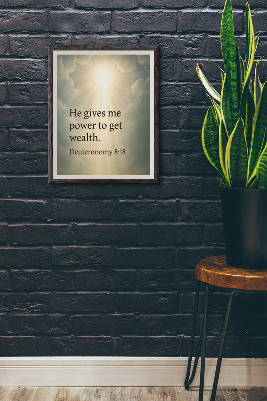 Inspirational Canvas Art, Motivational Wall Decor, Deuteronomy 8:18 Print, Faith-Based Home Decor, Uplifting Gift Idea