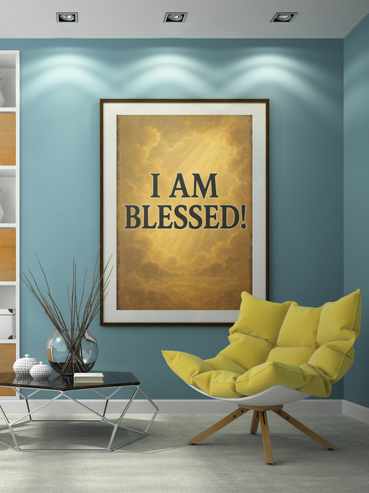 Inspirational Wall Art - I Am Blessed! | Home Decor, Gift, Motivational Poster, Religious Artwork, Motivational Wall Art