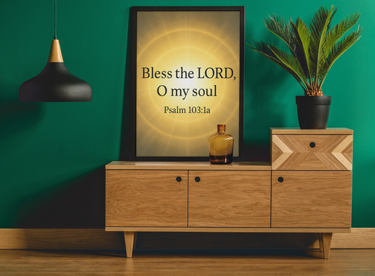 Christian Wall Art, Inspirational Canvas, Home Decor, Psalm 103:1a Print, Religious Gift, Uplifting Decor