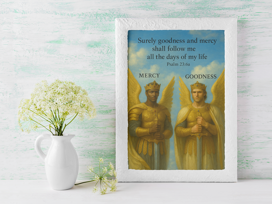 Inspirational Wall Art, Home Decor, Psalm 23:6, Faith-Based Gift, Uplifting Artwork